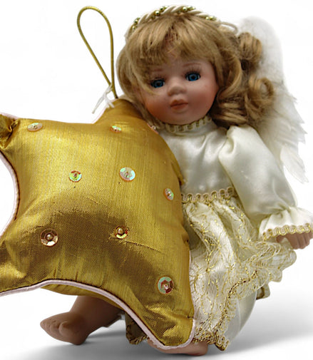 Geppeddo Mindy Mini Angel Porcelain Doll with Golden Star – angel dollGeppeddoDollangel dollangel figurineangel wings1