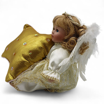 Geppeddo Mindy Mini Angel Porcelain Doll with Golden Star – angel dollGeppeddoDollangel dollangel figurineangel wings2