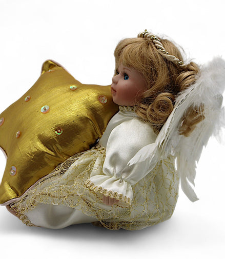 Geppeddo Mindy Mini Angel Porcelain Doll with Golden Star – angel dollGeppeddoDollangel dollangel figurineangel wings2