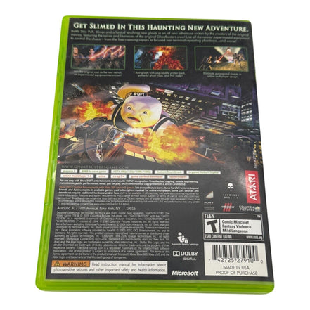 Back cover of Ghostbusters Xbox 360 game case with details