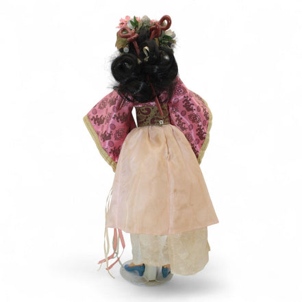 Handcrafted Porcelain Doll with Pink & Gold Dragon Embroidery - Flip Side CollectiblesFashion DollHandmade