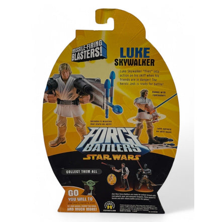Detailed view of Hasbro Star Wars Luke Skywalker Force Battlers action figure packaging