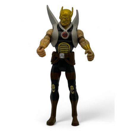 Hawkman action figure front view with wings and armor