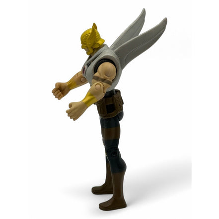Close-up of Hawkman action figure's face and chest armor