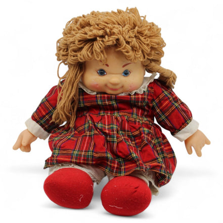 Heather Christmas doll with tartan dress and yarn hair