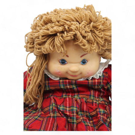 Close-up of Heather doll's face with vinyl features