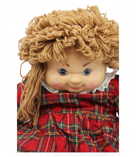 Close-up of Heather doll's face with vinyl features