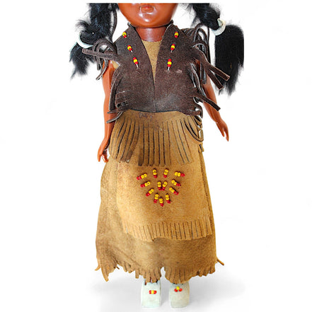 Heritage Dolls Native American Collectible with Beaded Fringe DressHeritage DollsDollbeaded detailsbeaded dresscollectible doll7