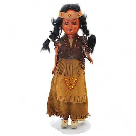 Heritage Dolls Native American Collectible with Beaded Fringe DressHeritage DollsDollbeaded detailsbeaded dresscollectible doll1