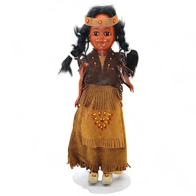 Heritage Dolls Native American Collectible with Beaded Fringe DressHeritage DollsDollbeaded detailsbeaded dresscollectible doll1