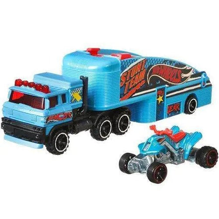 Hot Wheels Super Hauling Rig and Car - Select Figure(s) - Flip Side CollectiblesDiecast VehicleToyShnipStuntin' Semi (Blue)
