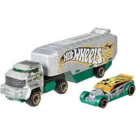 Hot Wheels Super Hauling Rig and Car - Select Figure(s) - Flip Side CollectiblesDiecast VehicleToyShnipBank Roller (Green)