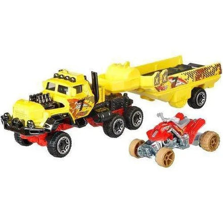 Hot Wheels Super Hauling Rig and Car - Select Figure(s) - Flip Side CollectiblesDiecast VehicleToyShnipHaulin' Horsepower (Yellow)