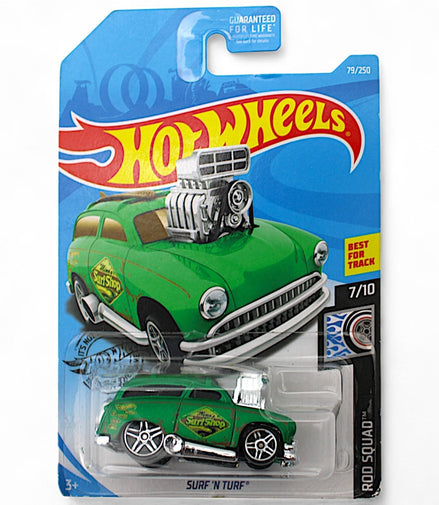 Hot Wheels Surf 'N Turf Green Rod Squad 7/10 Collectible – green carHot WheelsDiecast Car7/1079/250collectible1