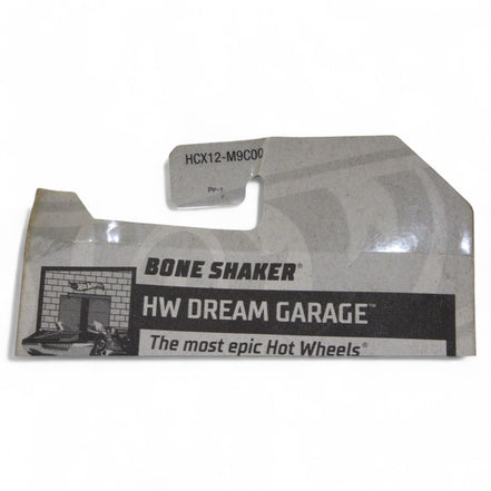 Close-up of Bone Shaker label from HW Dream Garage