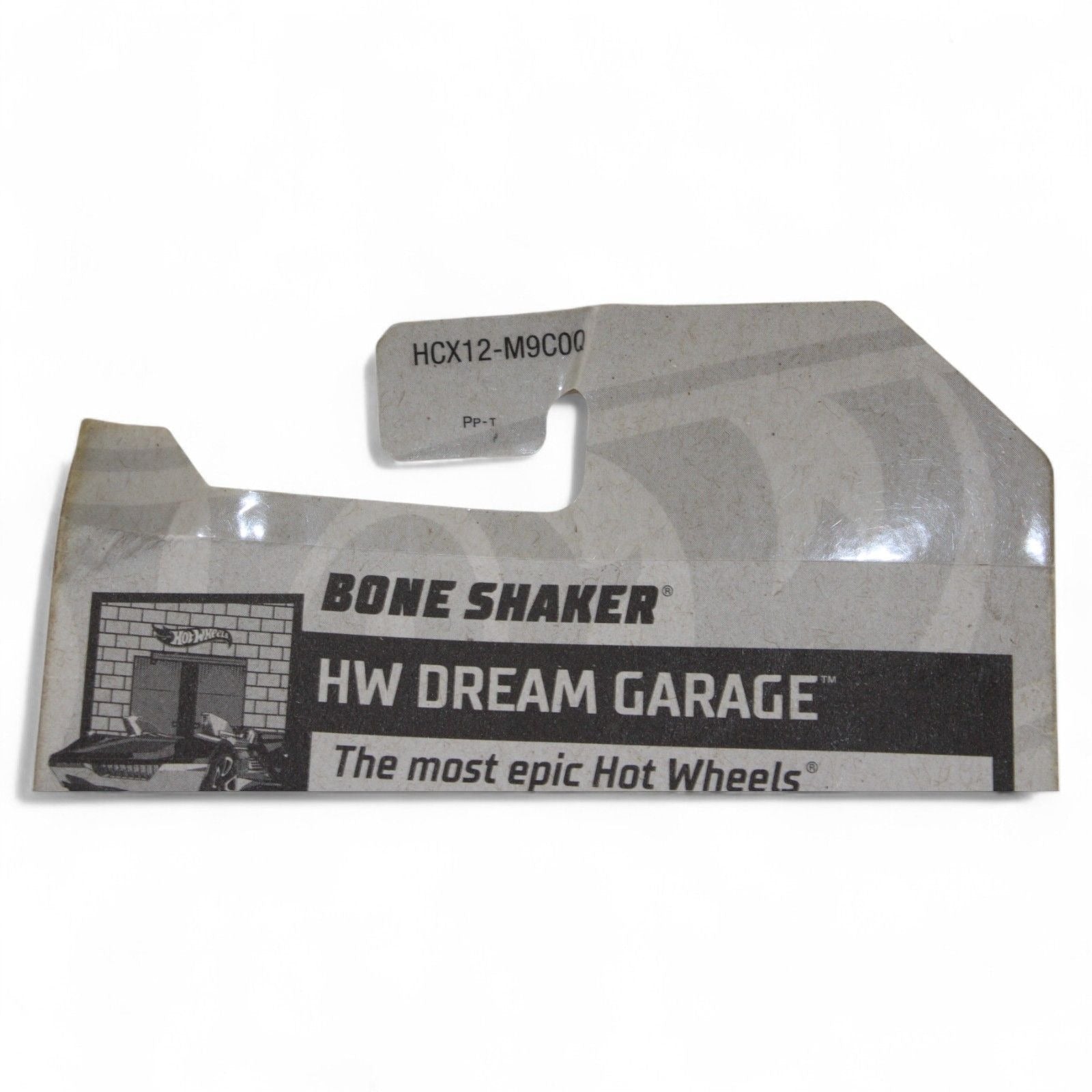 Close-up of Bone Shaker label from HW Dream Garage
