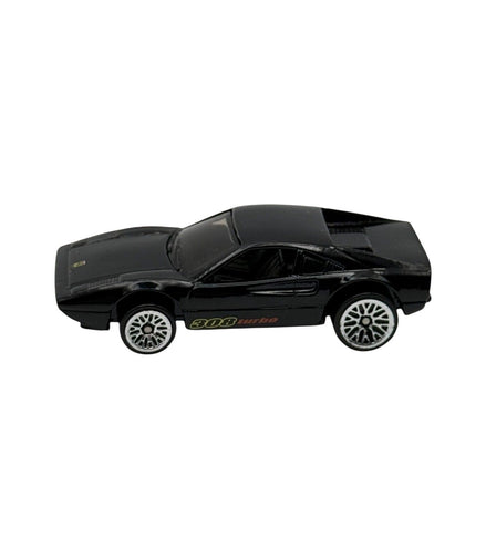 Side view of Hot Wheels Ferrari 308 Turbo 1977 black diecast model