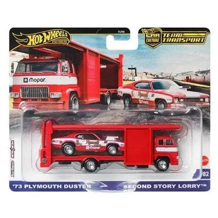 Hot Wheels '73 Plymouth Duster with Second Story Lorry in packaging