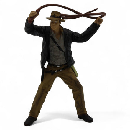 Indiana Jones collectible figure with dynamic whip action pose