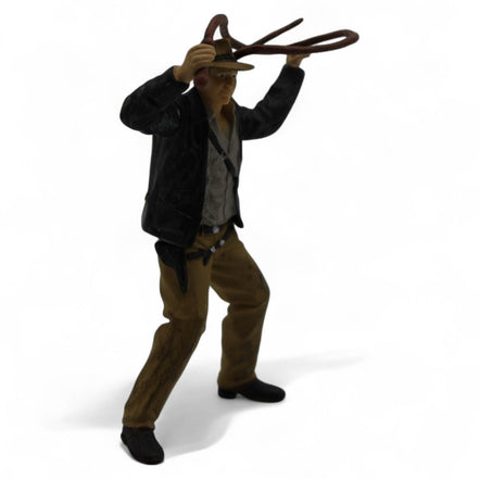 Side view of Indiana Jones figure with whip raised