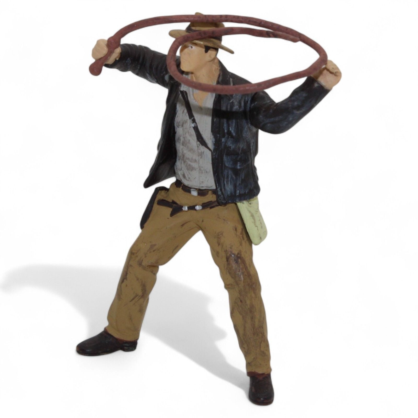 Indiana Jones collectible figure with dynamic whip action pose