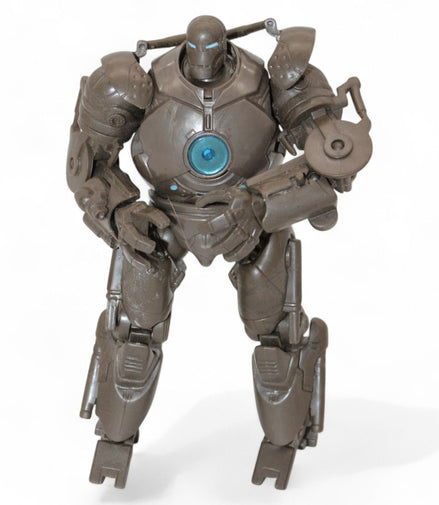 Iron Monger action figure with blue chest light and articulated joints