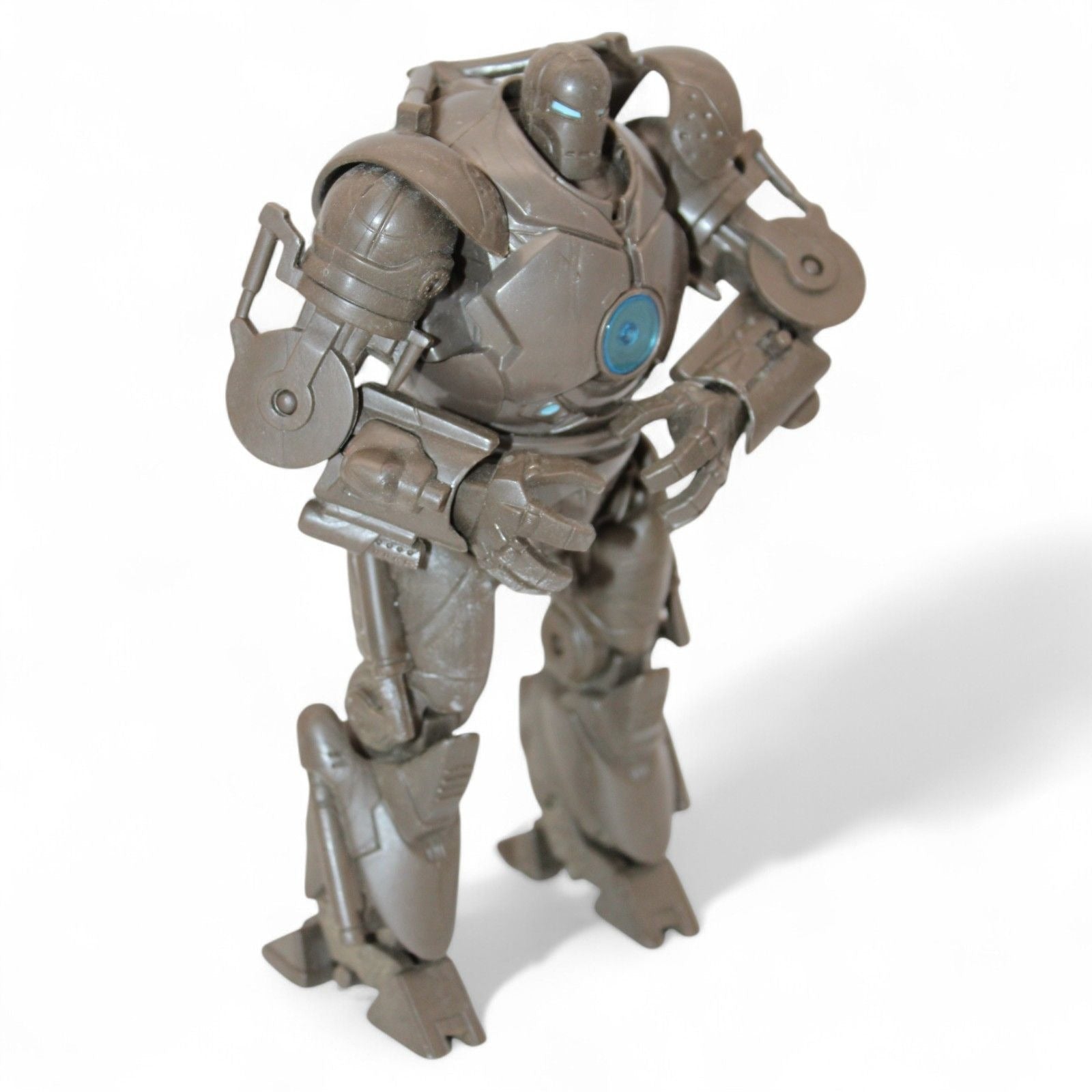 Iron Monger action figure with blue chest light and articulated joints