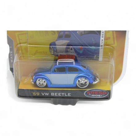 Jada Toys Dub City '59 VW Beetle 1:64 Die - Cast Model – 1:64 scaleJada ToysDiecast Car1:64 scale59 VW Beetleblue silver model2
