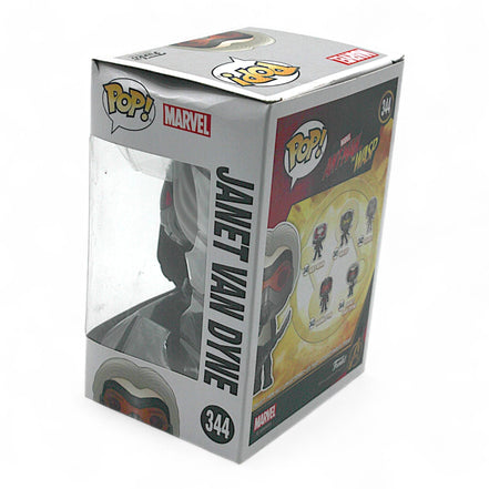 Back view of Janet Van Dyne Funko Pop! box with series collection