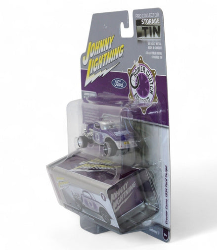 Johnny Lightning 1934 Ford Coupe Die - Cast with Collector TinJohnny LightningDiecast Car1934 Ford Coupeautomobile collectiblecollector tin2