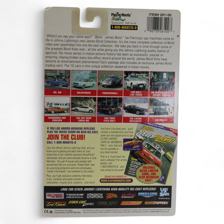 Back view of Johnny Lightning 007 diecast car packaging