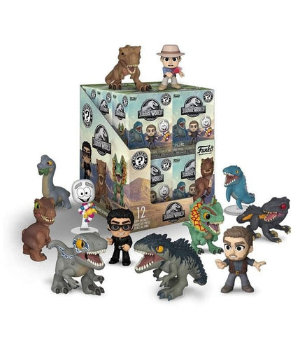 Funko Mystery Minis Jurassic World vinyl figures with dinosaurs and characters