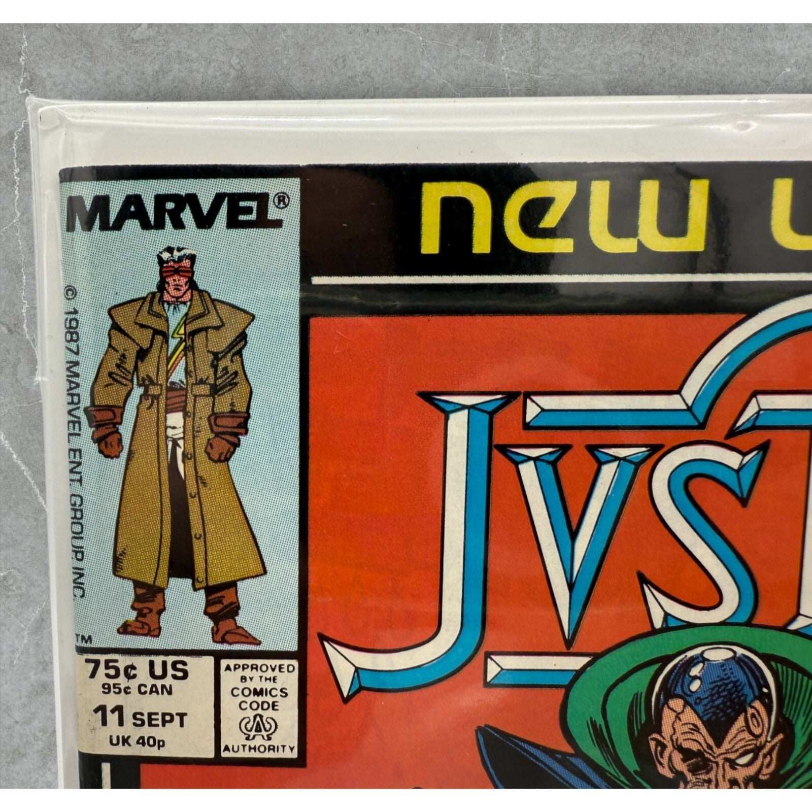 Marvel's New Universe Justice comic book showing iconic superhero artwork