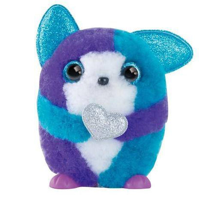 Front view of KaPoof Pets Lopsy plush toy with heart accessory