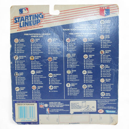 Back view of 1988 Kenner Starting Lineup packaging featuring Eddie Murray