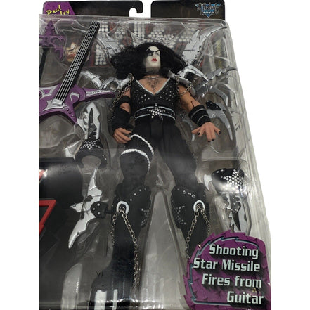 Close-up of KISS Paul Stanley action figure showing detailed costume and guitar