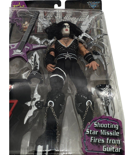 Close-up of KISS Paul Stanley action figure showing detailed costume and guitar