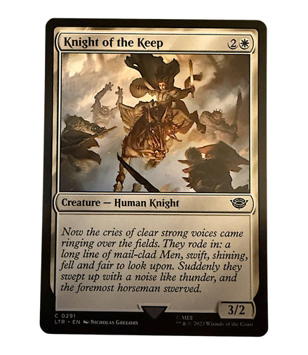 Knight Of The Keep Magic card featuring a human knight with power 3 and toughness 2