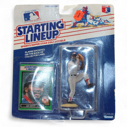 Lee Smith 1989 MLB action figure in Red Sox uniform with collector card