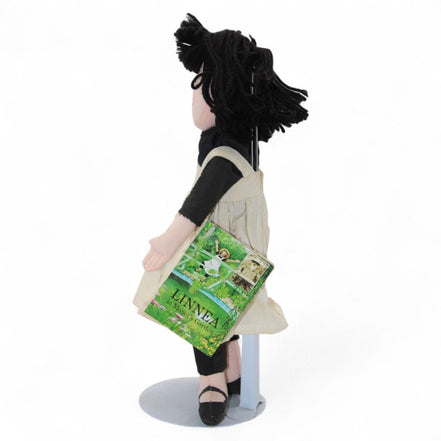 Linnea Doll with Mini Book from Monet's Garden – storybook – collectibleR&S BooksDollart inspiredblack haircloth doll2