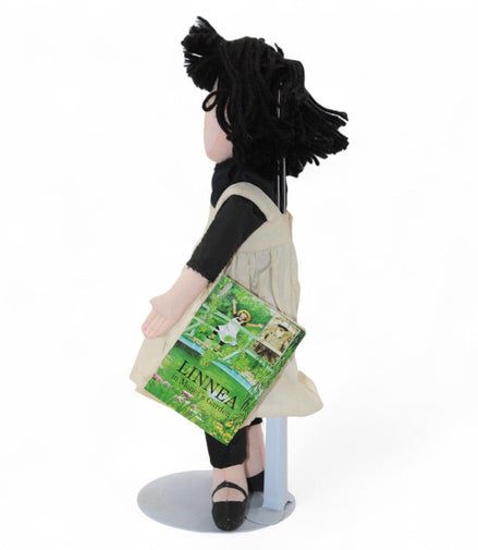 Linnea Doll with Mini Book from Monet's Garden – storybook – collectibleR&S BooksDollart inspiredblack haircloth doll2