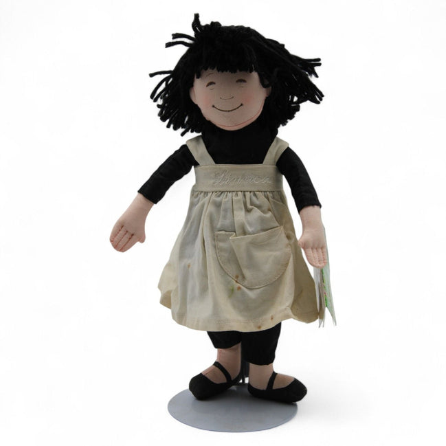 Linnea Doll with Mini Book from Monet's Garden – storybook – collectibleR&S BooksDollart inspiredblack haircloth doll1