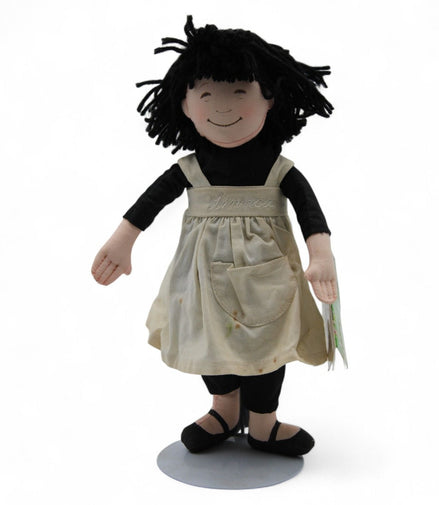 Linnea Doll with Mini Book from Monet's Garden – storybook – collectibleR&S BooksDollart inspiredblack haircloth doll1