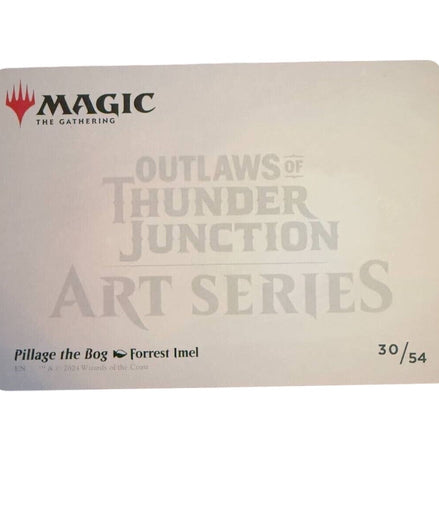 Back of Magic The Gathering art card showing Thunder Junction series details