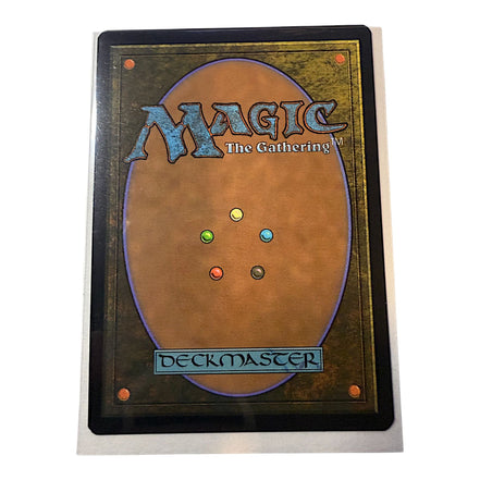 Back of the Magic: The Gathering card showing the Deckmaster logo.