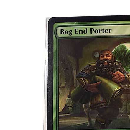 Close-up of the Bag End Porter card highlighting the dwarf creature and its abilities.