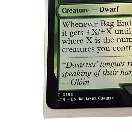 Bottom section of the Bag End Porter card showing power and toughness.