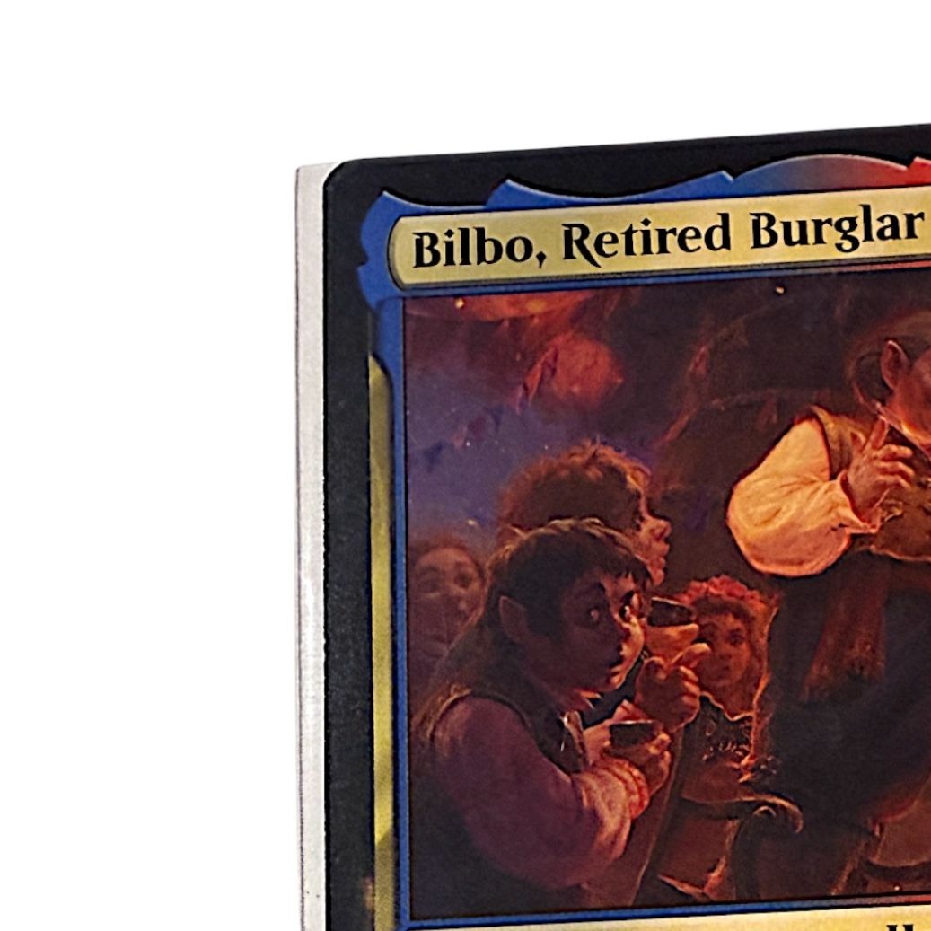 Close-up of Bilbo Retired Burglar card text and artwork