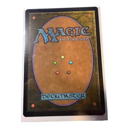 Back of the Magic: The Gathering card showing the Deckmaster logo.
