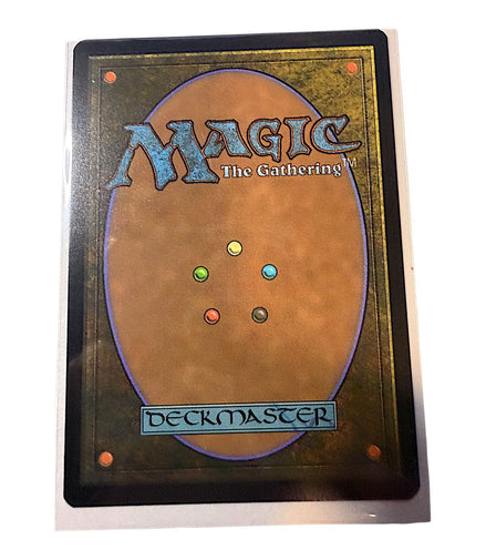 Back of the Magic: The Gathering card showing the Deckmaster logo.